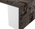 Abkantung 100 mm (AK/100) 8 mm Dekton-Arbeitsplatte, Vorderkante auf Gehrung. Mit Trägermaterial hinterfüttert zur Montage auf dem Korpus. Gesamtstärke ca. 100 mm.
