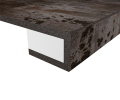 Abkantung 40 mm mit Rückführung (AK/40 R) 8 mm Dekton-Arbeitsplatte, Vorderkante auf Gehrung mit Rückläufer (ca. 60 mm). Gesamtstärke ca. 40 mm (Abweichung bis 5 mm möglich).