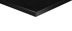 Variante 1 – Compact Arbeitsplatte ca. 12 mm Compactplatte, Vorderkante leicht gefast. Standardkantenlösung: Die Platte besteht aus zahlreichen Melaminschichten und benötigt keinen weiteren Kantenschutz. Die Sichtkanten sind leicht gefast.