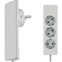 EVOline-Plug Schutzkontaktstecker weiß mit 3-fach Steckdose