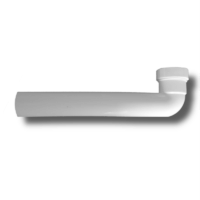 Ablaufbogen weiß, Länge 245 mm mit Überwurfmutter, 1 ½"  x 40 mm