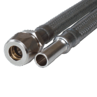 Flexibler Anschlussschlauch ⅜" x 10 mm mit Stutzen
