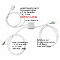 Anschluss-Box 2 m.  Anschluss von Kochfeld, Backofen, Geschirrspüler