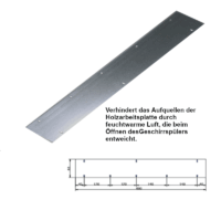 Wrasenschutzblech mit 8 Bohrungen, 600x85x1 mm