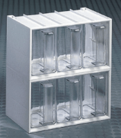 Schüttenrahmen De Luxe weiß mit 6 Schütten glasklar