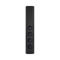 ST 3081/490 Energie-Ecksäule schwarz mit 4 Steckdosen, 490x82x60mm