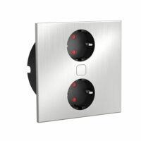 Steckdosenelement Duplex-Q edelstahl