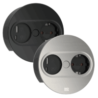 TWIST 2 rund Steckdoseneinheit mit Steckdose und USB A/C