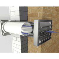 150 Aeroboy Inox Ø 150 mm mit elektrischer Öffnung, Außenteil Edelstahl, Kunststoff weiß